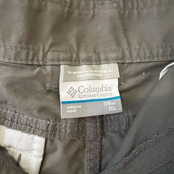 Columbia Mens Cargo Shorts Field Gear Omni-Shade  Nylon Elastic Waist Gray - Picture 7 of 7